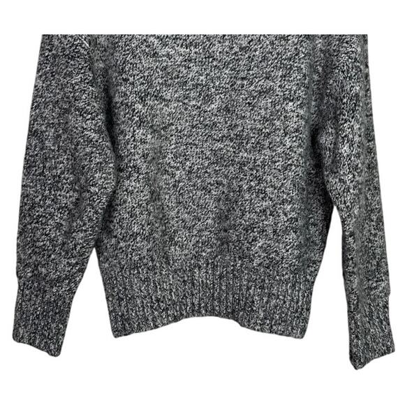 Zara Alpaca Wool Long Sleeve High Turtleneck Speckled Sweater Ribbed Hem S Grey - Picture 7 of 16